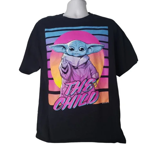 TM Lucasfilm Shirts Baby Yoda The Child Black T Shirt
